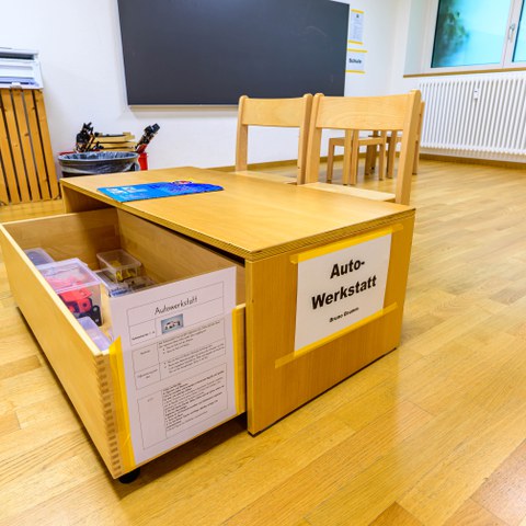 Autowerkstatt. Vergrösserte Ansicht