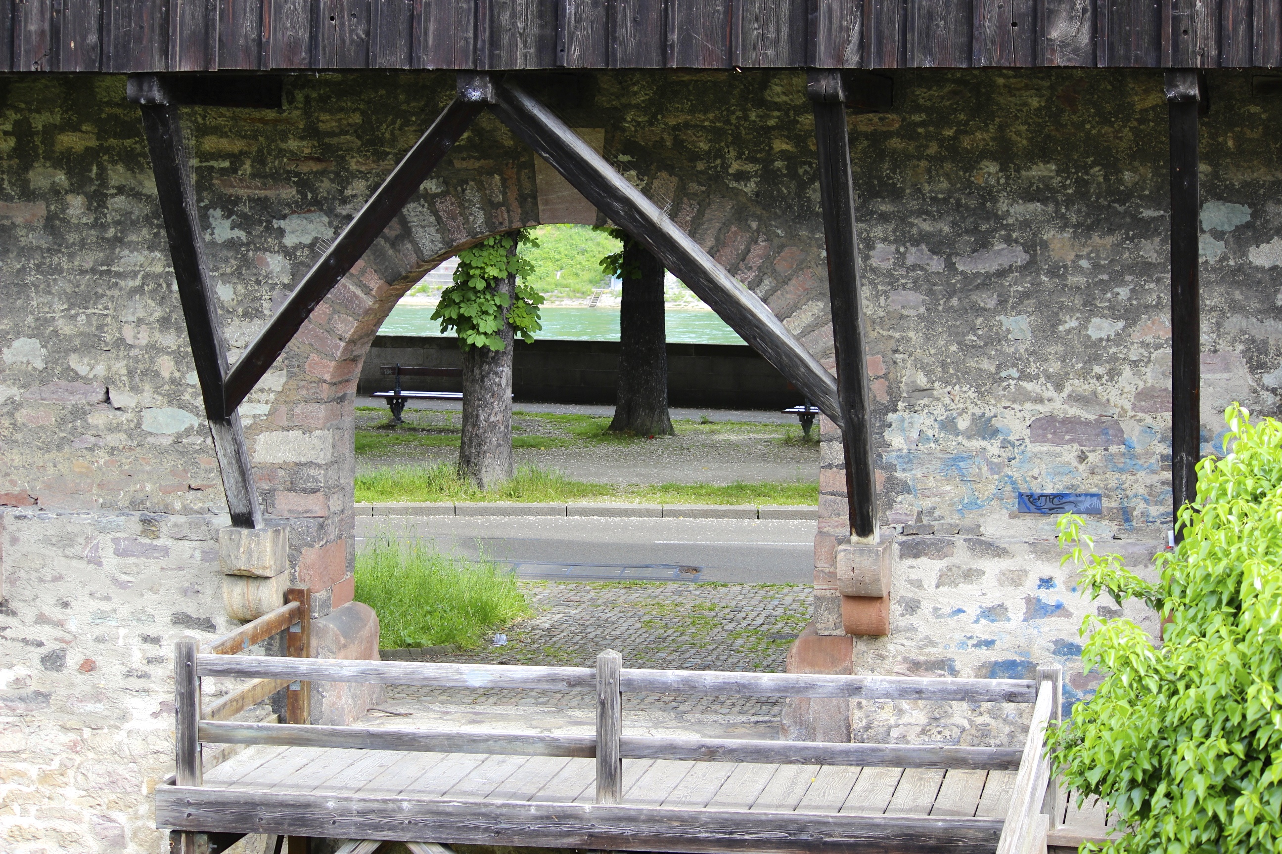 Blick durch die Stadtmauer Letzi Richtung Rhein - Foto von Franz König