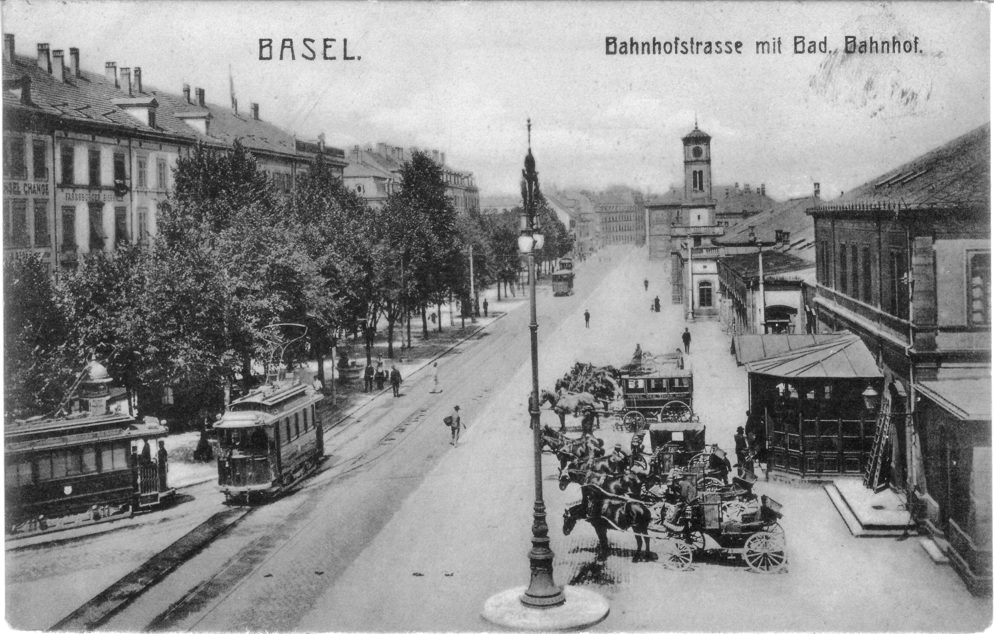 Ansichtskarte Badischer Bahnhof um 1900 Sammlung H. Ziegler