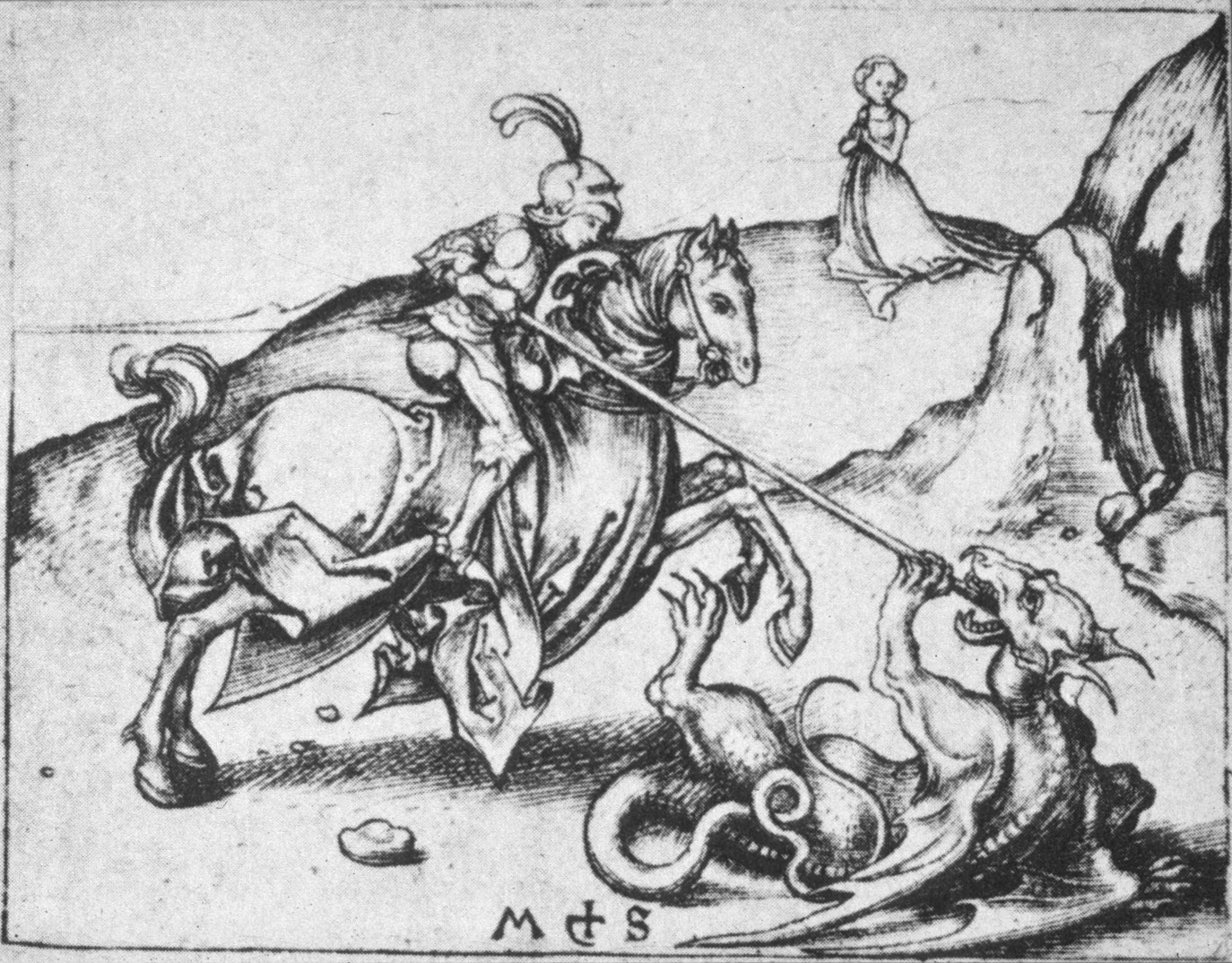 Der heilige Georg als Drachtöter - von Martin Schongauer Wikimedia commons