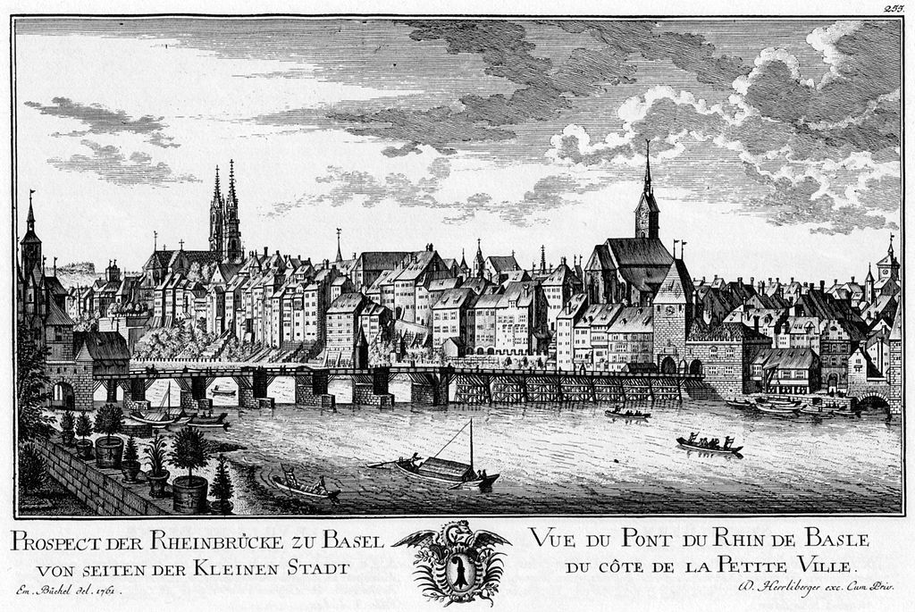 Prospect der Rheinbrücke zu Basel von Wikimedia Commons