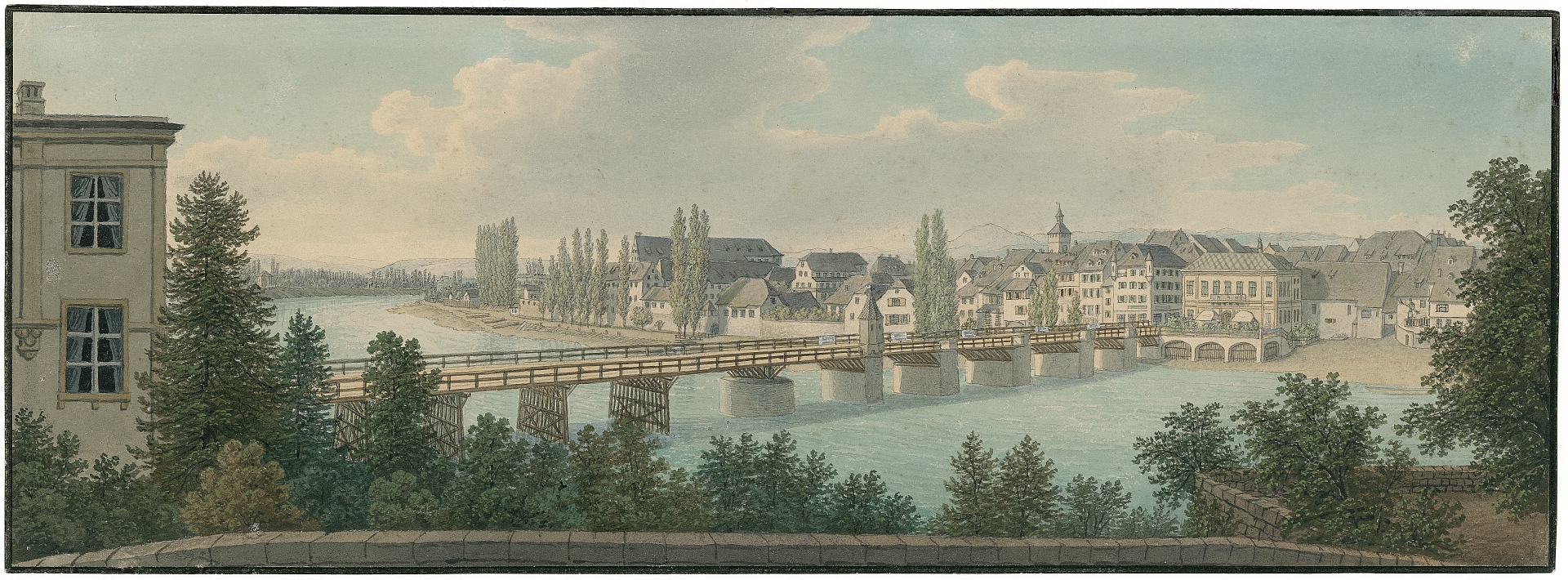 Mittlere Brücke vor 1859 Schn. 224 aus dem Staatsarchiv Basel-Stadt